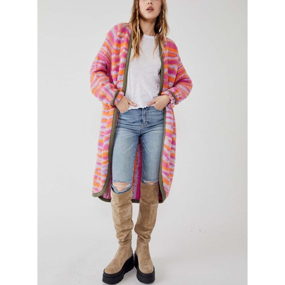 Free People Sweaters - 🎉LAST CHANCE🎉 NWT Free People Tiger Cardi / Pink Paradise Combo